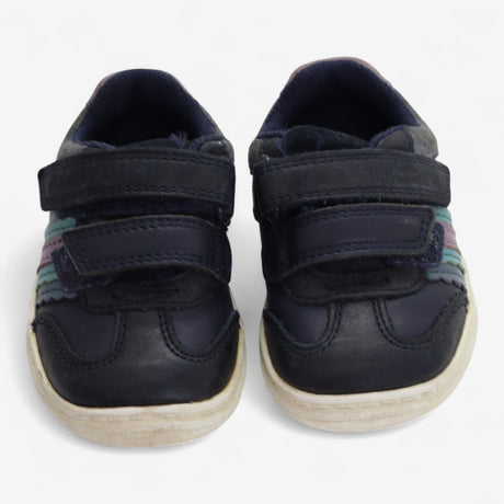 First Walker Shoes Navy with Lilac Stripe