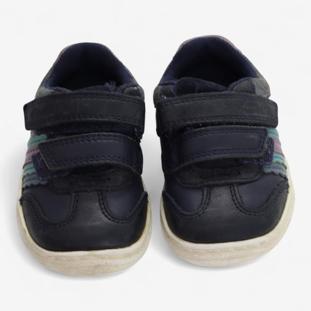First Walker Shoes Navy with Lilac Stripe