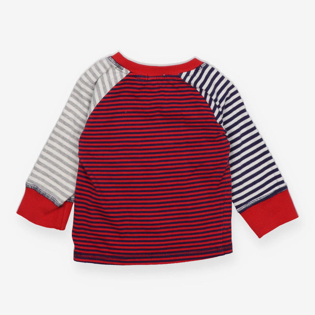 T-shirt Long Sleeve Blue and Red Stripe