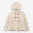 Cardigan Cream Knit Fleece Lined Brown Buttons