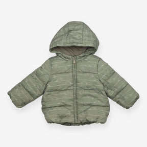 Coat green stripe dino outline