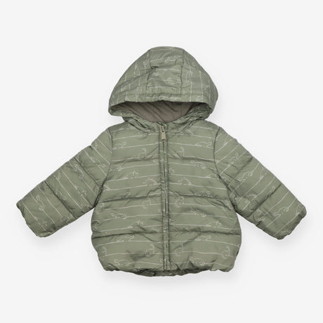 Coat green stripe dino outline