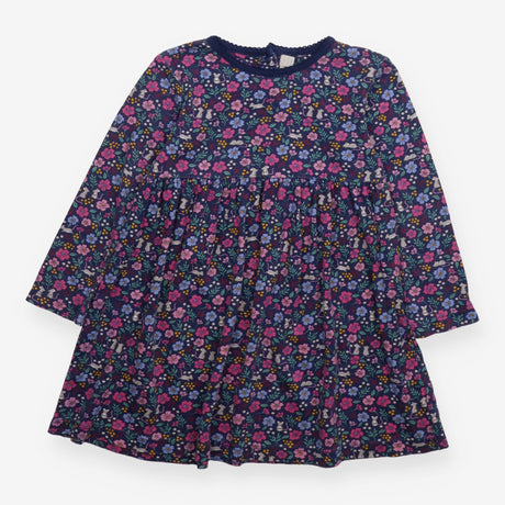 Dress Long Sleeve Navy Mice Floral