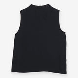 rag & bone Silk Shell Top Black Sleeveless Mock Ne