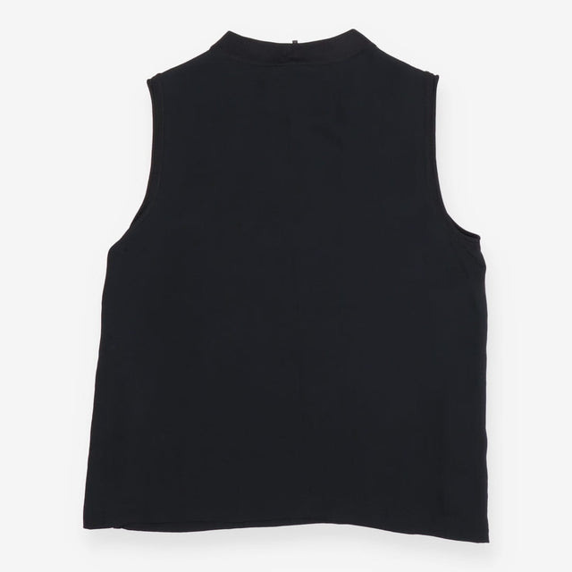 rag & bone Silk Shell Top Black Sleeveless Mock Ne