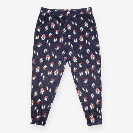 Fleece Pyjamas Navy Set Penguin Print