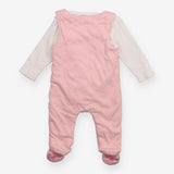 Outfit pink padded dungarees mouse face white Poin