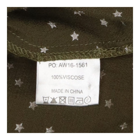 Khaki Star Print Blouse – Long Sleeve Lightweight 