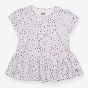 Tee white small spot tunic style SS 