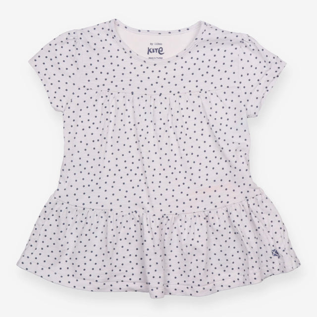 Tee white small spot tunic style SS 