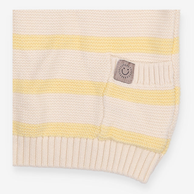 Sweater knit cream yellow pockets