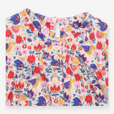 Tee smock buttons LS flowers