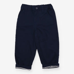 Navy Stripe Lined Chino Trousers 