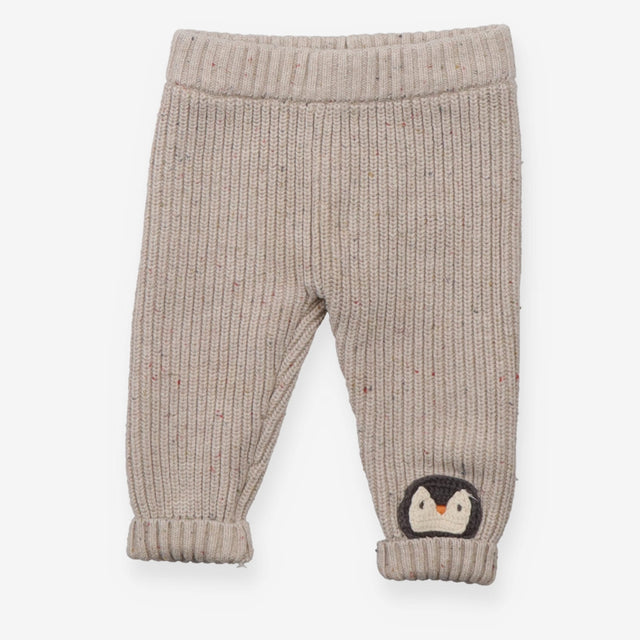 Grey knit leggings penguin face