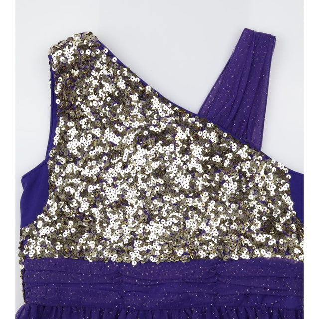 Dress Sleevless Purple Sparkle with Sequins