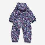 Pramsuit Navy Hedgehogs & Mice, Navy Striped Lined