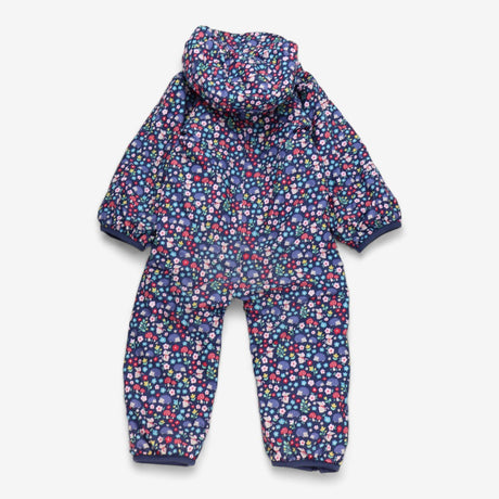 Pramsuit Navy Hedgehogs & Mice, Navy Striped Lined
