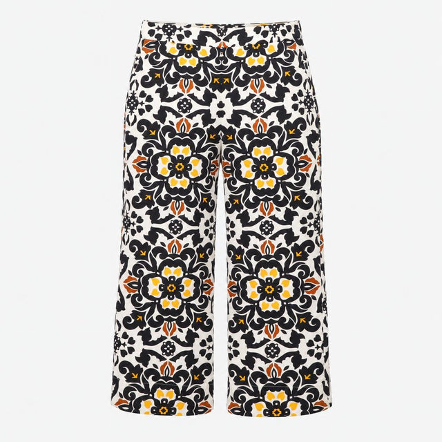 Multicolour Tile Scroll Print Cotton Stretch Ankle