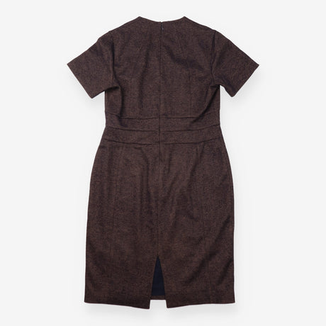Textured Micro Print Short Sleeve Sheath Dress