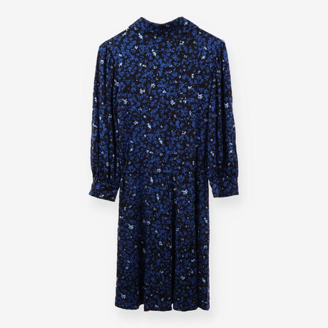 Blue and black floral midi dress