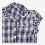 School summer dress 2pc blue check