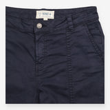 Trousers Tapered Cotton Blend Stretch Navy