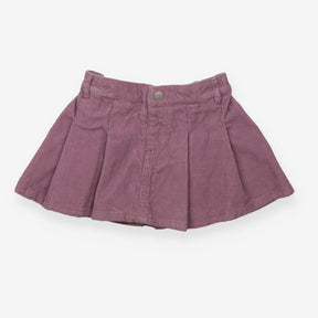 Cord Skirt Lilac with One Silver Button