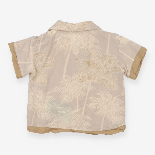 Shirt fawn white palm trees