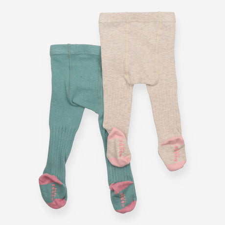 Cream and Green Tights 2 Pack 