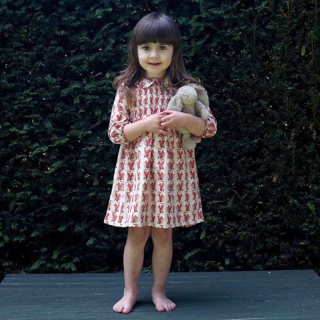 Sitting Fox Smock Dress