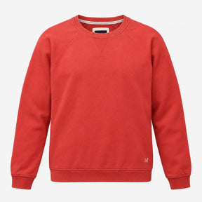 Sweatshirt Red Crew Neck Cotton Long Sleeve
