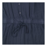 Jumpsuit Blue Button Front Tapered Leg
