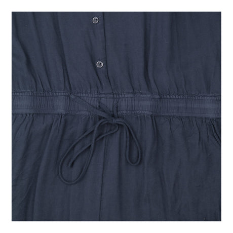 Jumpsuit Blue Button Front Tapered Leg