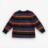 T-Shirt Velour Orange Green and Blue Stripes