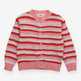 Pink and Red Knit Cardigan 