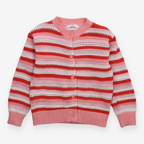 Pink and Red Knit Cardigan 
