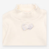 Confiture White Ribbed High Neck LS Top