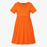 Jersey Smock Dress Short Sleeve Scoop Neck Tangeri