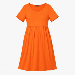 Jersey Smock Dress Short Sleeve Scoop Neck Tangeri