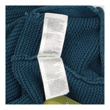 Jumper Teal Green Cotton Knit Pockets Long Sleeve