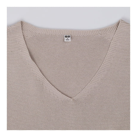 Moss Stitch Knit Sweater | Light Grey