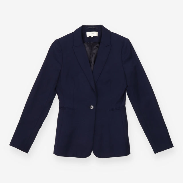 Navy Wool Blend Skirt Suit Blazer Pencil Skirt