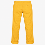 Cotton Stretch Chino Trousers Ochre Mustard Yellow