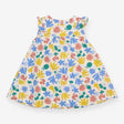 Woven dress White with Multi Coloured Leaves
