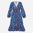 Midi Dress Floral Printed V Neck Tie Back