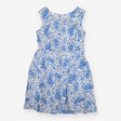 Cotton A line Dress - Blue and White Print