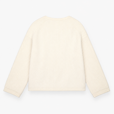 Wrap Cardigan Cream Textured Wool Blend Tie Waist
