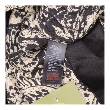 Black Cream Paisley Silk Longline Blouse with Ruff