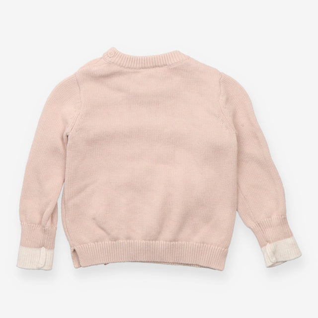 Pink Knit Reindeer Sweater 