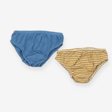 2pc Underwear Blue/Mustard and White striped